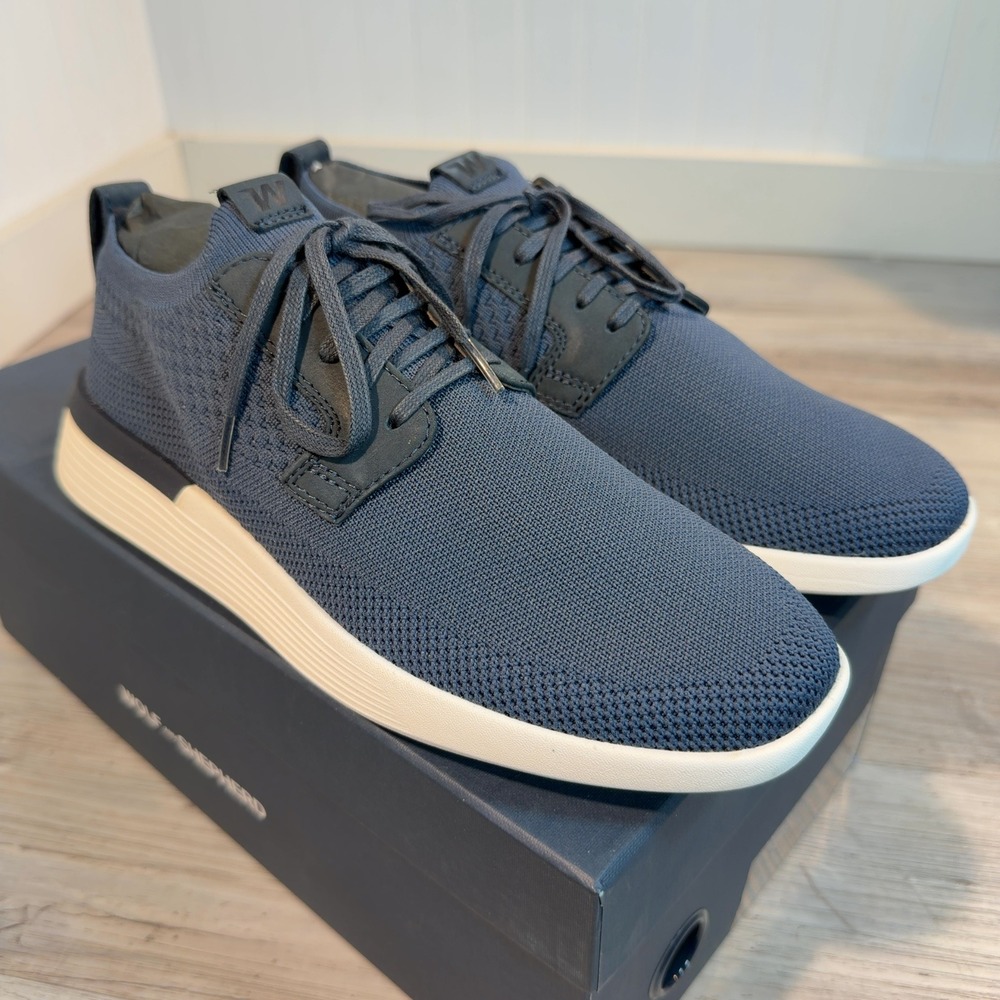 Wolf & Shepherd Swiftknit Derby Mens Size 6 Laces Denim \ White